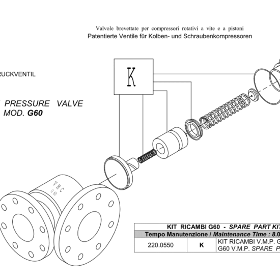 VMC Zestaw naprawczy zaworu min. ciśnienia G60 art.: 220.0550