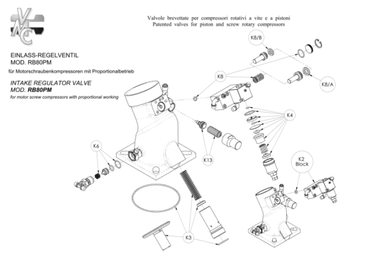 VMC Zestaw naprawczy zaworu dolotowego RB80PM art.: 670.0360